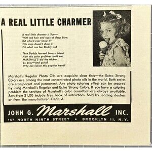 John G Marshall Inc. Photo Oils are exquisite clear tints" Vintage Print Ad 1943